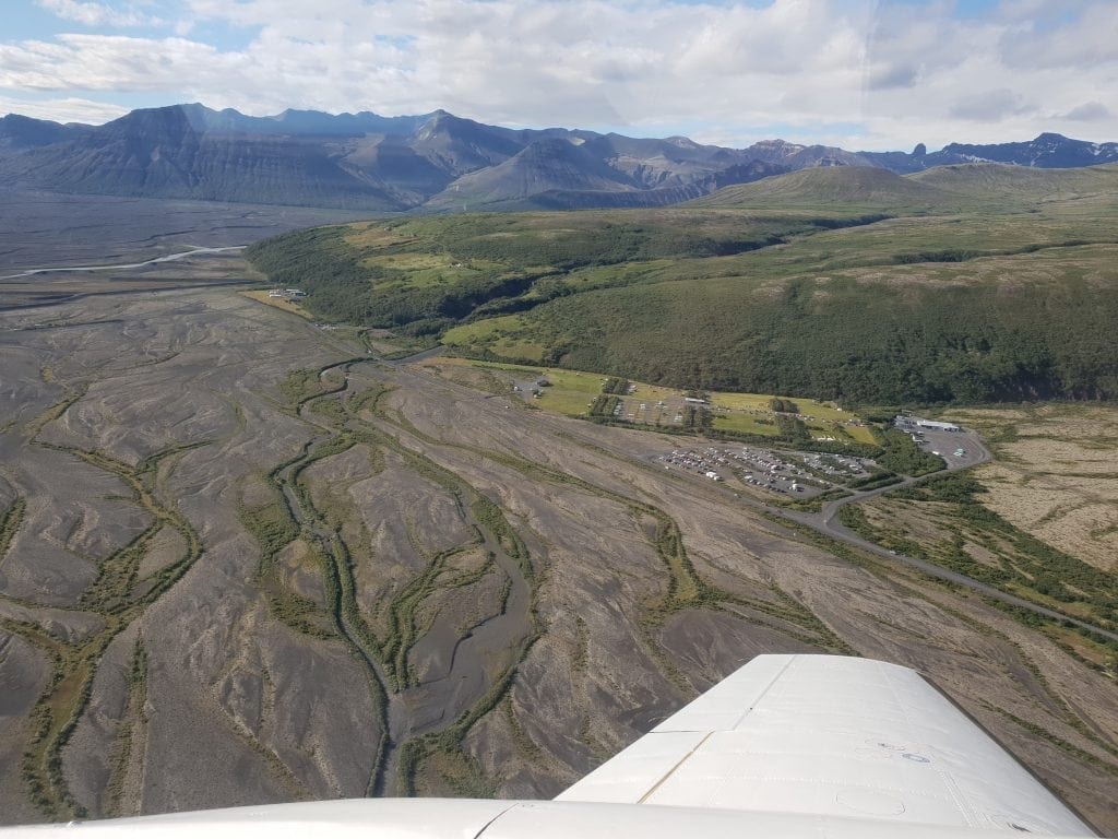 Flying over Skaftafell in Vatnajökull National Park