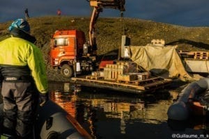 Loading the fireworks at Jökulsárlón