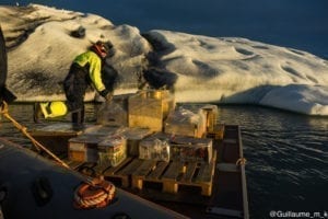 Preparation - here the candles are placed on the icebergs